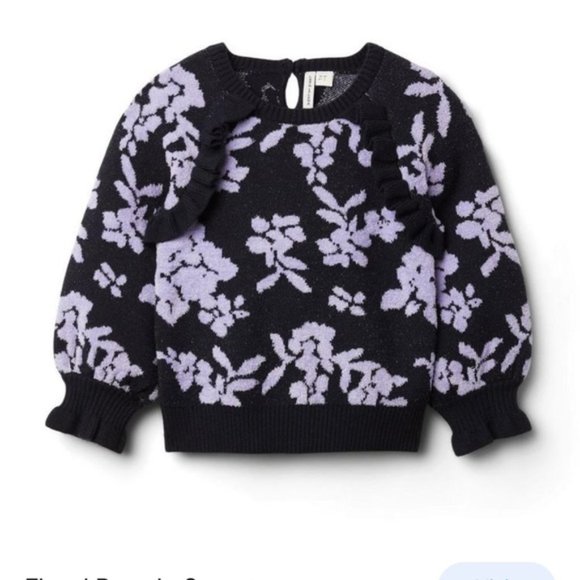 Janie and Jack Other - Janie and Jack FLORAL BOUCLE SWEATER Dark Marine Floral